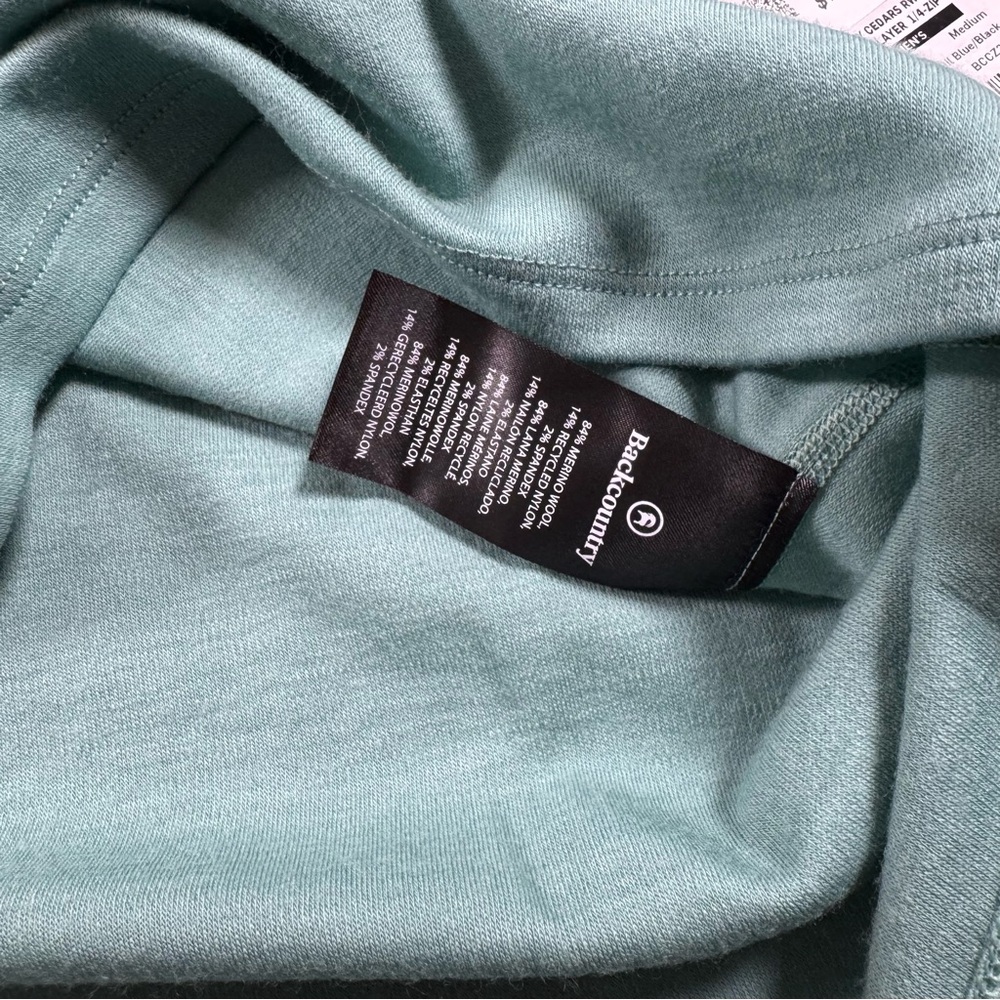 Backcountry Cedars RWS Merino Mid-Wt Baselayer 1/4-Zip Top Medium - Picture 8 of 8
